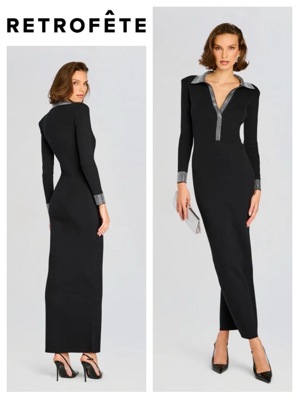 Retrofête Shareen Embellished Knit Dress